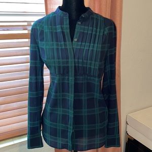 J. Crew Plaid Button Down Blouse